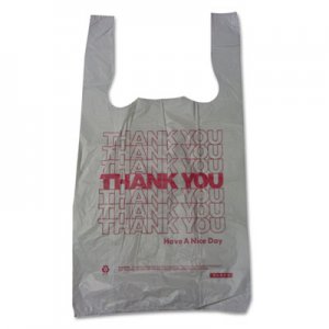 Barnes Paper Company Thank You High-Density Shopping Bags, 10" x 19", White, 2,000/Carton BPC10519THYOU BPC 10519THYOU