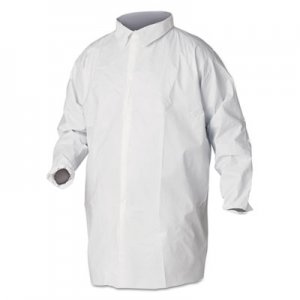 KleenGuard A40 Liquid and Particle Protection Lab Coats, 2X-Large, White, 30/Carton KCC44445 KCC 44445