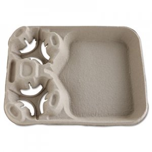 Chinet StrongHolder Molded Fiber Cup/Food Trays, 8-44oz, 2-Cup Capacity, 100/Carton HUH20990CT 20990