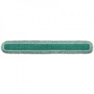 Rubbermaid Commercial HYGENE Dust Mop Heads With Fringe, Green, 60 in., Microfiber, Cut-End RCPQ460GRE FGQ46000GR00