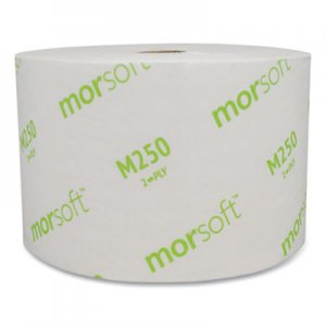 Morcon Tissue Small Core Bath Tissue, Septic Safe, 2-Ply, White, 1250/Roll, 24 Rolls/Carton MORM250 M250