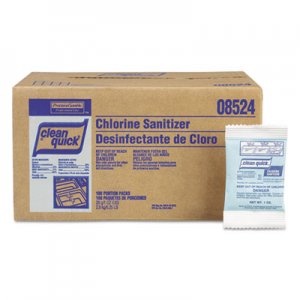 Clean Quick Powdered Chlorine-Based Sanitizer, 1oz Packet, 100/Carton PGC02584 02584