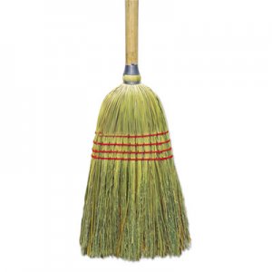 Boardwalk Upright Corn/Fiber Broom, 56", Lacquered Wood Handle, Natural, 6/Carton BWKBR10012