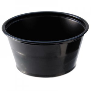 Fabri-Kal Portion Cups, 2oz, Black, 250/Sleeve, 10 Sleeves/Carton FABPC200B 9505137
