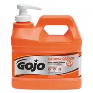 GOJO NATURAL ORANGE Pumice Hand Cleaner, Citrus, 0.5 gal Pump Bottle, 4/Carton GOJ095804 0958-04