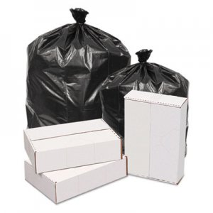GEN Waste Can Liners, 60 gal, 1.6 mil, 38" x 58", Black, 100/Carton GEN385820 H7658UK G