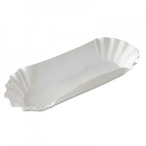 Dixie Medium Weight Fluted Hot Dog Trays, 8", White, 250/Pack, 12 Packs/Carton DXEHD8050 HD8050