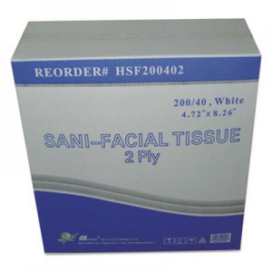 GEN Sani Facial Tissue, 2-Ply, White, 40 Sheets/Box GENHSF200402