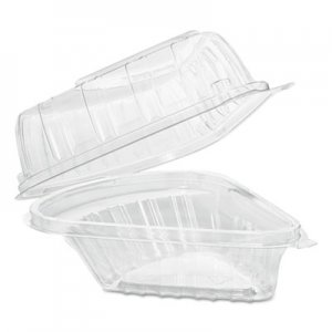 Dart Showtime Clear Hinged Containers, Pie Wedge, 6.67 oz, 6.1 x 5.6 x 3, Clear, 125/Pack