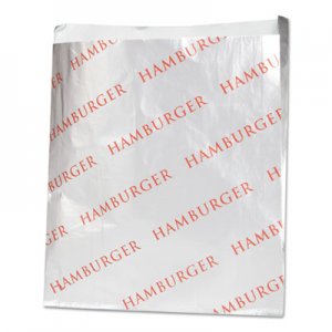 Bagcraft Foil Single-Serve Bags, 6" x 6.5", Silver, Hamburger Design, 1,000/Carton BGC300527 BGC 300527