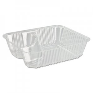 Dart ClearPac Small Nacho Tray, 2-Compartments, 5 x 6 x 1.5, Clear, 125/Bag, 2 Bags/Carton DCCC56NT2