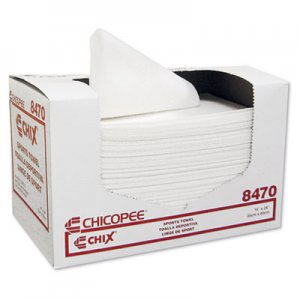 Chix Sports Towels, 14 x 24, White, 100 Towels/Pack, 6 Packs/Carton CHI8470 CHI 8470