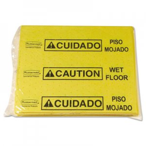 Rubbermaid Commercial Over-The-Spill Pad Tablet w/25 Pads, Yellow/Black,14 x 16 1/2 RCP4253YEL FG425300YEL