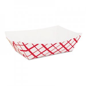 SCT Paper Food Baskets, 2 lb Capacity, Red/White, 1,000/Carton SCH0417 417