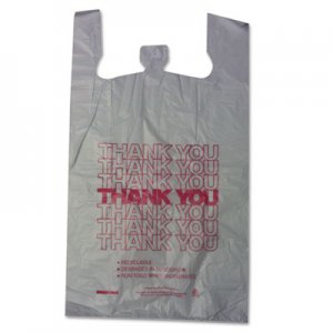 Barnes Paper Company Thank You High-Density Shopping Bags, 18" x 30", White, 500/Carton BPC18830THYOU 18830THYOU