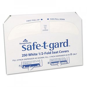 Georgia Pacific Professional Safe-T-Gard Half-Fold Toilet Seat Covers, 14.5 x 17, White, 250/Pack, 20 Packs