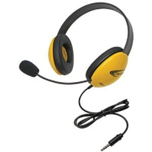 Califone Stereo Yellow Headphone with To Go 3.5mm plug 2800-YLT