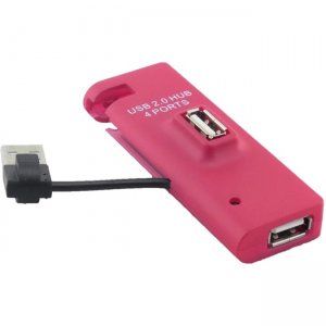 Inland 4 Port USB 2.0 HUB - Red 8809