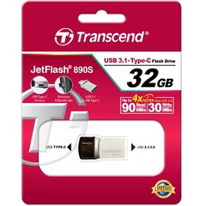 Transcend 32GB JetFlash 890 USB 3.1 On-The-Go Flash Drive TS32GJF890S