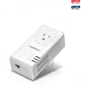 TRENDnet Powerline 1300 AV2 Adapter with Built-in Outlet TPL-423E