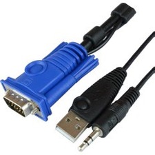 Raritan 6 Feet (1.8m) KVM Dual Link Combo Cable, VGA+USB+Audio RSS-CBL-VGA