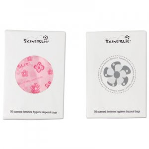 HOSPECO Scensibles Personal Disposal Bags, 3.38" x 9.75", Pink, 1,200/Carton HOSSBX50 SBX50