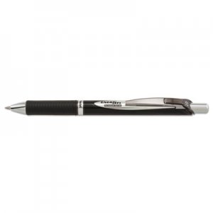 Pentel EnerGel PRO Retractable Gel Pen, Medium 0.7mm, Black Ink, Black Barrel PENBLP77A BLP77A
