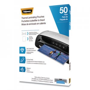 Fellowes Thermal Laminating Pouches, 3 mil, 9" x 11.5", Matte Clear, 50/Pack FEL5744301 5744301