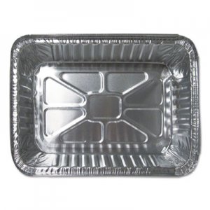 Durable Packaging Aluminum Closeable Containers, 2.25 lb Oblong, 8.69 x 6.13 x 2.13, Silver, 500/Carton