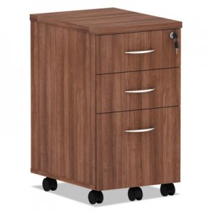 Alera Alera Valencia Series Mobile Box/Box/File Pedestal, 15.88w x 20.5d x 28.38h, Modern Walnut ALEVA572816WA