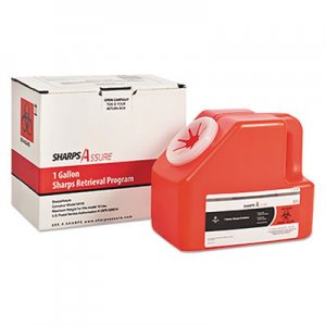 TrustMedical Sharps Retrieval Program Containers, 1 gal, Cardboard/Plastic, Red TMDSC1G424A1G SC1G424A1G