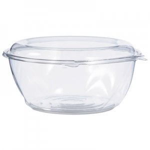 Dart Tamper-Resistant, Tamper-Evident Bowls with Dome Lid, 64 oz, 8.9" Diameter x 4"h, Clear, 100/Carton