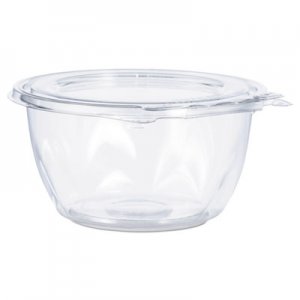 Dart Tamper-Resistant, Tamper-Evident Bowls with Flat Lid, 16 oz, 5.5" Diameter x 2.7"h, Clear, 240