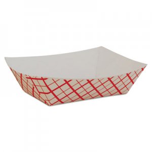 SCT Paper Food Baskets, 0.5 lb Capacity, 4.58 x 3.2 x 1.25, Red/White Checkerboard, 1