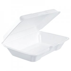 Dart Foam Hinged Lid Containers, 6.4 x 9.3 x 2.6, White, 200/Carton DCC206HT1R 206HT1R