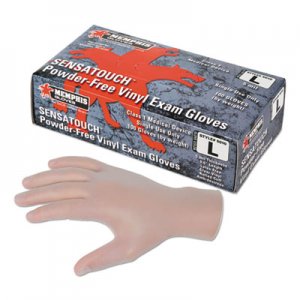 MCR Sensatouch Clear Vinyl Disposable Medical Grade Gloves, Medium, 100/BX, 10 BX/CT MPG5010MCT 5010M