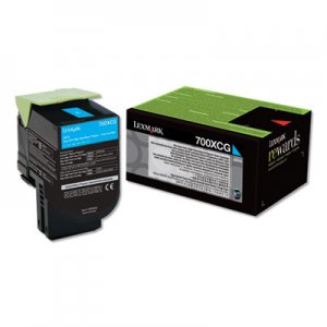 Lexmark 700XCG, Extra High-Yield, Toner, 4000 Page-Yield, Cyan LEX70C0XCG 70C0XCG