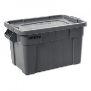 Rubbermaid Commercial BRUTE Tote with Lid, 14 gal, 27.5" x 16.75" x 10.75", Gray RCP9S30GRAEA FG9S3000GRAY