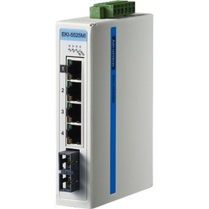 Advantech 4FE+1FE SC Multi-Mode Unmanaged Ethernet Switch, ATEX/C1D2/IECEx, -40~75 EKI-5525MI-AE EKI-5525MI