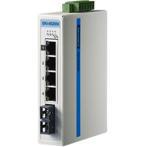Advantech 4FE+1FE SC Single-mode Unmanaged Ethernet Switch, ATEX/C1D2/IECEx, -40~75 EKI-5525SI-AE EKI-5525SI