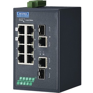 Advantech 8 + 2G Combo Ports Entry-Level Managed Switch Support PROFINET W/Wide Temp EKI-5629CI-PN-AE EKI-5629CI