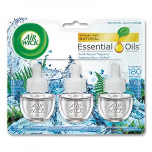 Air Wick Scented Oil Refill, Fresh Waters, 0.67oz, 3/Pack, 6 Packs/Carton RAC84473 62338-84473