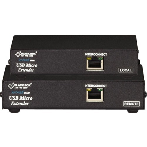 Black Box Micro KVM Extender - VGA, USB, Single-Access, CATx ACU4001A