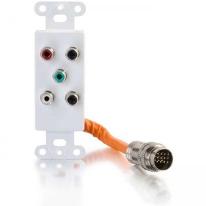 C2G RapidRun Component Video + RCA Stereo Audio Decora Style Wall Plate - White 60098