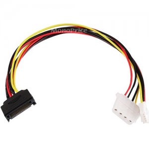 Monoprice 12inch SATA 15pin Male to 4pin Molex and 4pin Power Cable 7642
