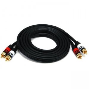 Monoprice 6ft Premium 2 RCA Plug/2 RCA Plug M/M 22AWG Cable - Black 2864