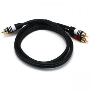 Monoprice 3ft Premium 2 RCA Plug/2 RCA Plug M/M 22AWG Cable - Black 2869