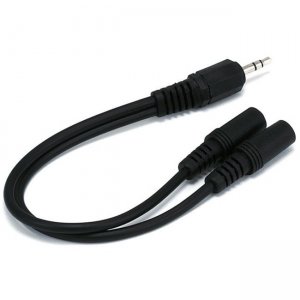 Monoprice 6inch 3.5mm Stereo Plug/Two 3.5mm Stereo Jack Cable 667