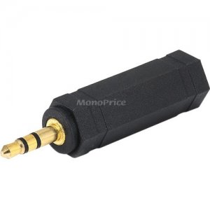 Monoprice 3.5mm Stereo Plug to 6.35mm (1/4 Inch) Stereo Jack Adaptor - Gold Plated 7135