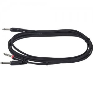 Monoprice 3 Meter (10ft) 1/4inch TRS Male to two 1/4inch TS Male Insert Cable 601053